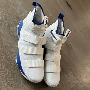 White & Blue LeBron James Nike Soldier 11